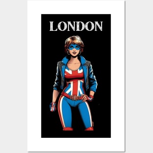 London England Female Comic Book Super Hero Posters and Art